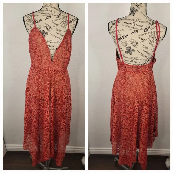 For Love And Lemons Red Lace Maxi Dress - Picture 7 of 15